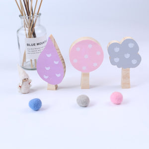 Wooden Tree Three-piece Set of Building Ornaments Photography Props Children Room Decoration