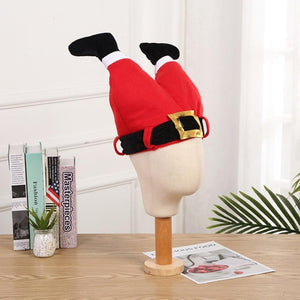 Christmas Party Santa Claus Leg Pants Plush Cap Decoration