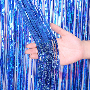 Laser Rain Tinsel Foil Curtain Birthday Party Decoration Tassel Wall,