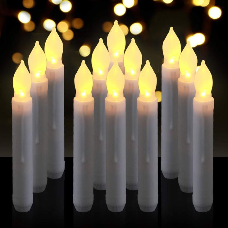 12 PCS/ Box LED Electronic Candle Light Flameless Candle Light Long Rod Christmas Candle