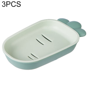 3 PCS Creative Cute Drain Double-layer Household Toilet Soap Box with Lid Soap Holder