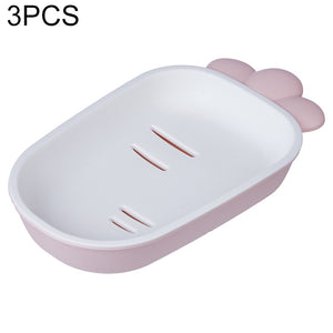 3 PCS Creative Cute Drain Double-layer Household Toilet Soap Box with Lid Soap Holder