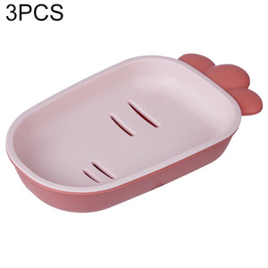 3 PCS Creative Cute Drain Double-layer Household Toilet Soap Box with Lid Soap Holder