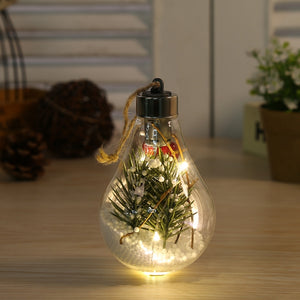 2 PCS LED Transparent Christmas Plastic Bulb Ball Christmas Tree Decoration Pendant