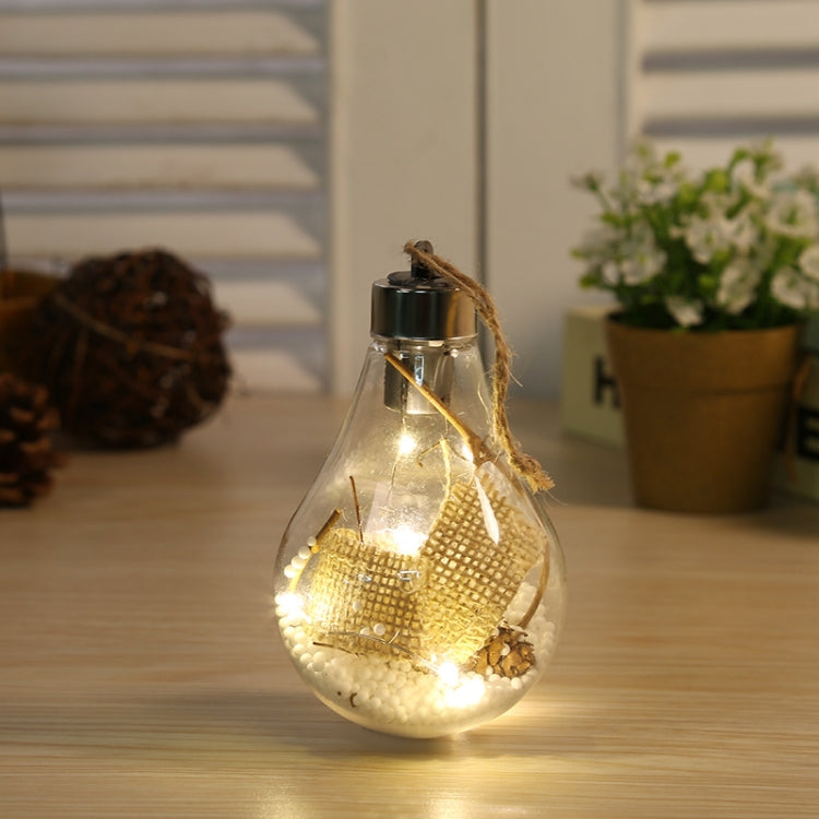 2 PCS LED Transparent Christmas Plastic Bulb Ball Christmas Tree Decoration Pendant