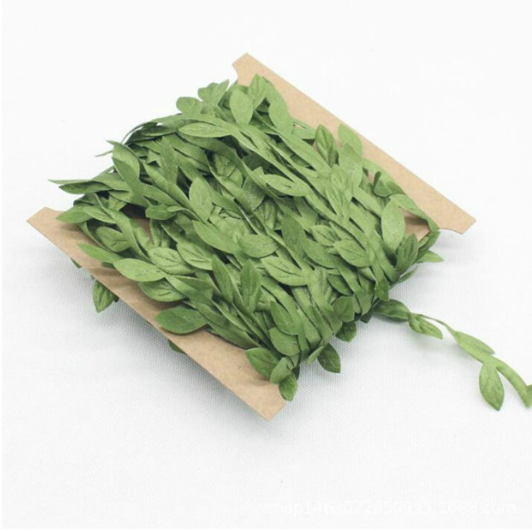 2 PCS Cloth Leaf Garland Decoration Accessories Green Leaf Cane Leaf Simulation DIY Garland Material