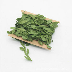 2 PCS Cloth Leaf Garland Decoration Accessories Green Leaf Cane Leaf Simulation DIY Garland Material