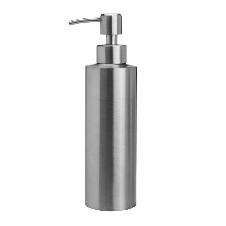 Stainless Steel Soap Dispenser Cylindrical Straight Emulsion Bottle