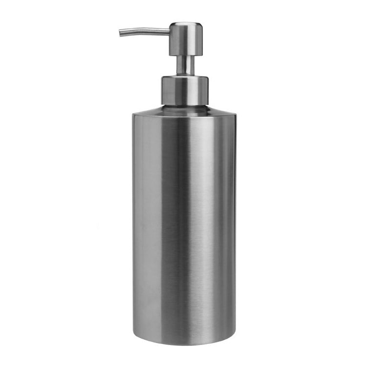 Stainless Steel Soap Dispenser Cylindrical Straight Emulsion Bottle