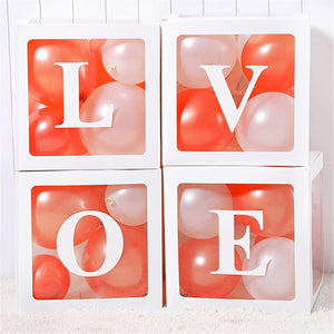 Wedding Birthday Party Decoration Transparent Letter Balloon Box