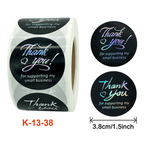 Thank You Sticker Hot Silver  Label Discoloration Sticker, Size: 38mm / 1.5inch