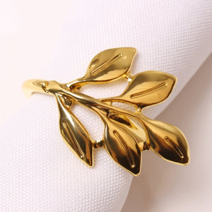 Electroplating Leaf Shape Napkin Buckle Wedding Hotel Napkin Ring