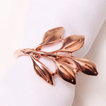 Electroplating Leaf Shape Napkin Buckle Wedding Hotel Napkin Ring