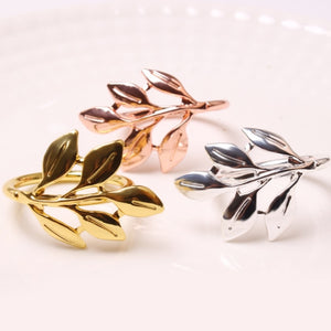 Electroplating Leaf Shape Napkin Buckle Wedding Hotel Napkin Ring