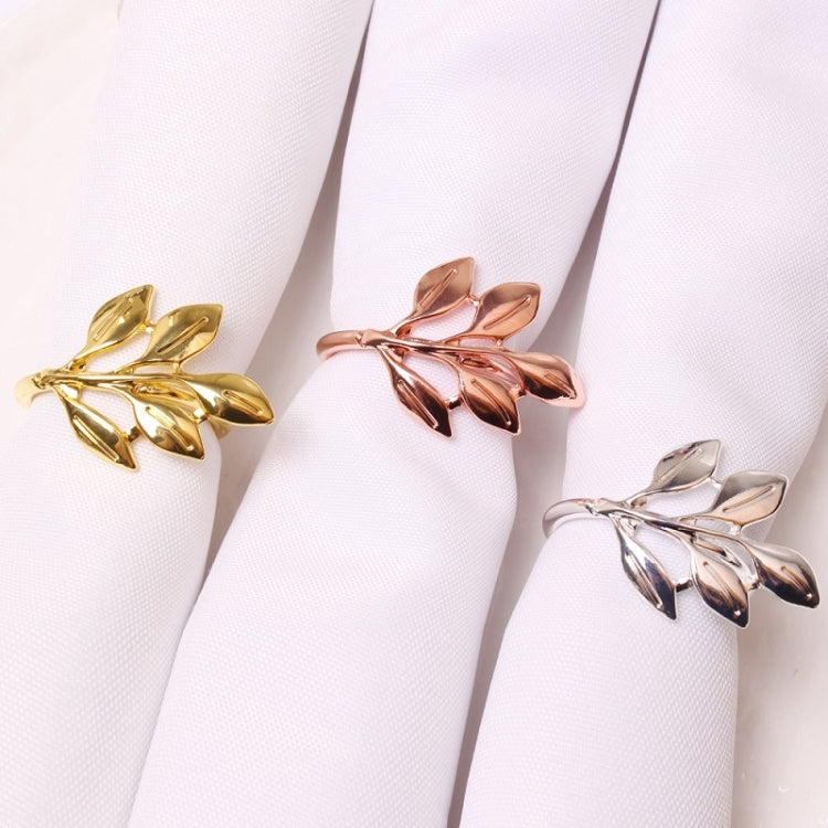 Electroplating Leaf Shape Napkin Buckle Wedding Hotel Napkin Ring