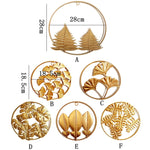 Home Living Room Iron Art Wall Hanging Gold Three-Dimensional Leaf Wall Hanging Decorative Painting