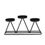 Three-Head Candle Holders Metal Decorations Romantic Wedding Dining Table Decorations, Colour: Golden