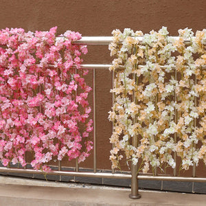 Simulation Sakura Rattan Plastic Decorative Flower Vine, Colour: 135 Flowers Deep Pink