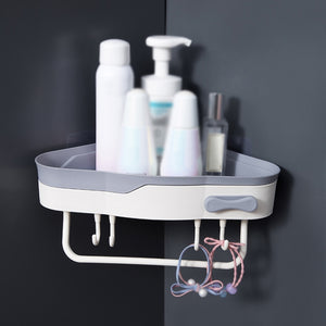 2 PCS Punch-Free Shaped Triangle Rack Bathroom Corner Shelf