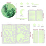 AFG3367 Moon + 407 PCS Dot + 103 PCS Star + Two Christmas PE Film Luminous Stickers, Specification: Blue