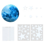 AFG3303 Home Decoration Luminous Stars Moon PVC Stickers, Specification: 435PCS+30cm Moon (Pink)