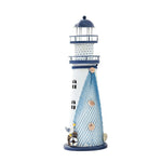 Mediterranean Style Flashing Ocean Tin Lighthouse Decoration, Style Random Delivery M1021 Large 30cm