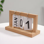 Wooden Flipping Calendar Simple Home Desktop Small Ornaments Study Desk Calendar