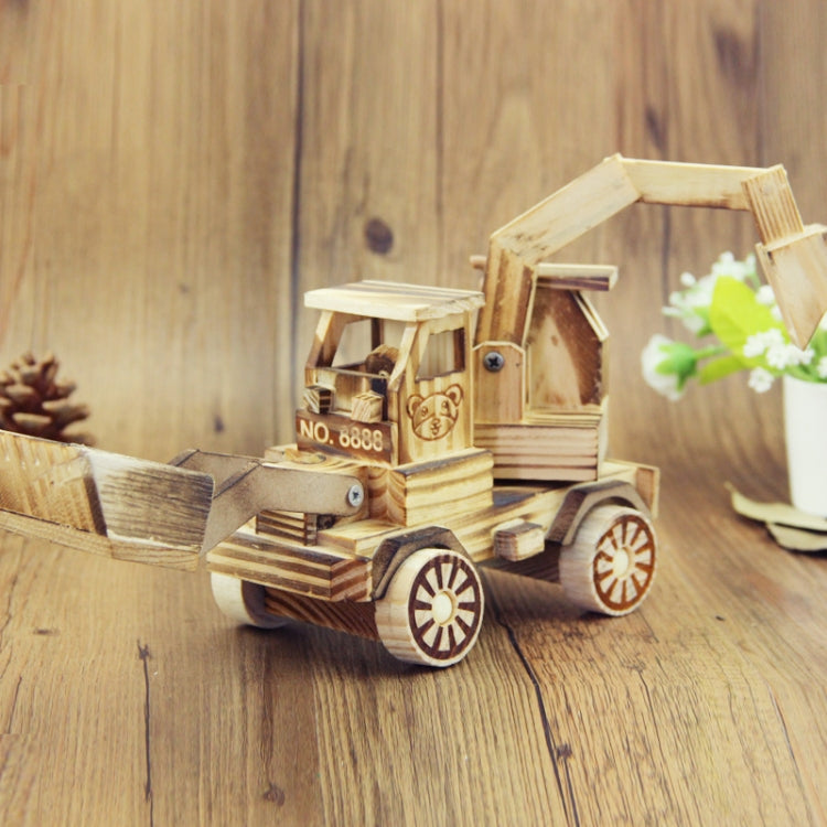 A1030 Wooden Model Excavator Ornaments Children Toys