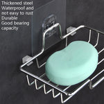 Stainless Steel Wall-Mounted Bathroom Soap Storage Rack, Style: Single Layer With Sticker