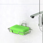 Stainless Steel Wall-Mounted Bathroom Soap Storage Rack, Style: Single Layer With Sticker