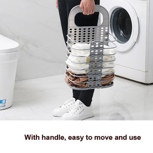 Household Bathroom Wall-Mounted Perforation-Free Folding Dirty Clothes Basket Toy Storage Basket