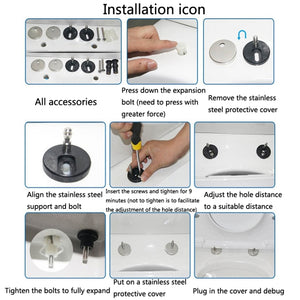 1 Pair 3903 Zinc Alloy Toilet Seat Hinge Installation Nut Quick Release Installation Screw