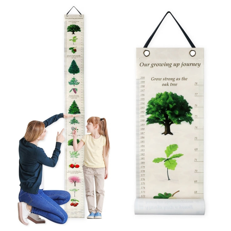 Removable Wall-mounted Height Ruler With Botanical Print Decoration