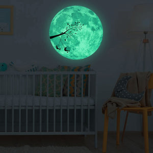 30cm Luminous Moon Wall Sticker Fluorescent Mural