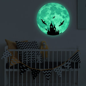 30cm Luminous Moon Wall Sticker Fluorescent Mural