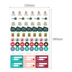 2 Sets  Planner Sticker Business Fitness Day Theme Planning Sticker