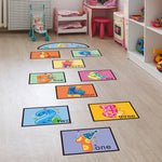 Digital Jumping Grid Game Cartoon Floor Paste Preschool Ground Decoration For Children