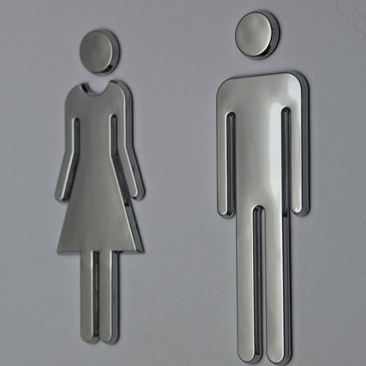 2 PCS 20cm 3D DIY Man & Woman Toilet Sticker WC Door Sign Decals Toilet Signs