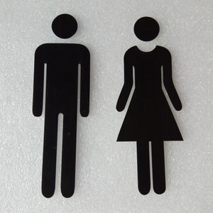 2 PCS 20cm 3D DIY Man & Woman Toilet Sticker WC Door Sign Decals Toilet Signs