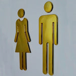 2 PCS 20cm 3D DIY Man & Woman Toilet Sticker WC Door Sign Decals Toilet Signs