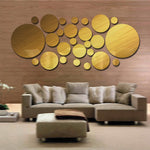 JM004 26PCS Bedroom Geometric Round Stereo Acrylic Mirror Wall Sticker