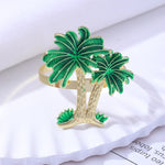 Western Restaurant Coconut Tree Metal  Napkin Ring