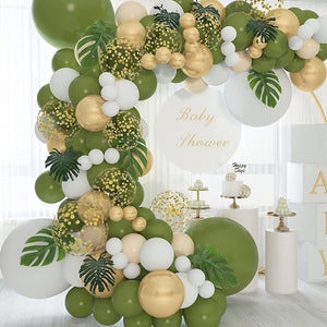 129 In 1  Olive Green Balloon Set Birthday Party Decorations