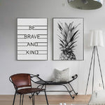 2pcs Modern Minimalist Pineapple Letter Frameless Decorative Painting Living Room Core