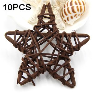 10 PCS 6cm Artificial Straw Ball DIY Decoration Rattan Stars Christmas Decor Home Ornament Supplies