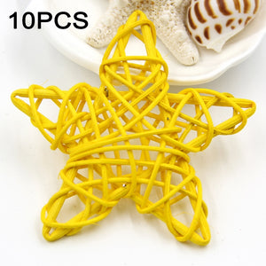 10 PCS 6cm Artificial Straw Ball DIY Decoration Rattan Stars Christmas Decor Home Ornament Supplies