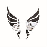 Crystal Three Dimensional Decorative Wall Stickers Angel Wings Bedroom Decorative Mirror